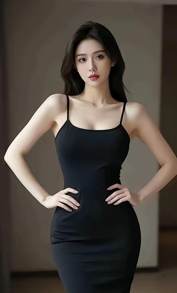 美女九宫格一身黑，是永不过时的高级感看看你收藏的绝美壁纸黑裙氛围感写真