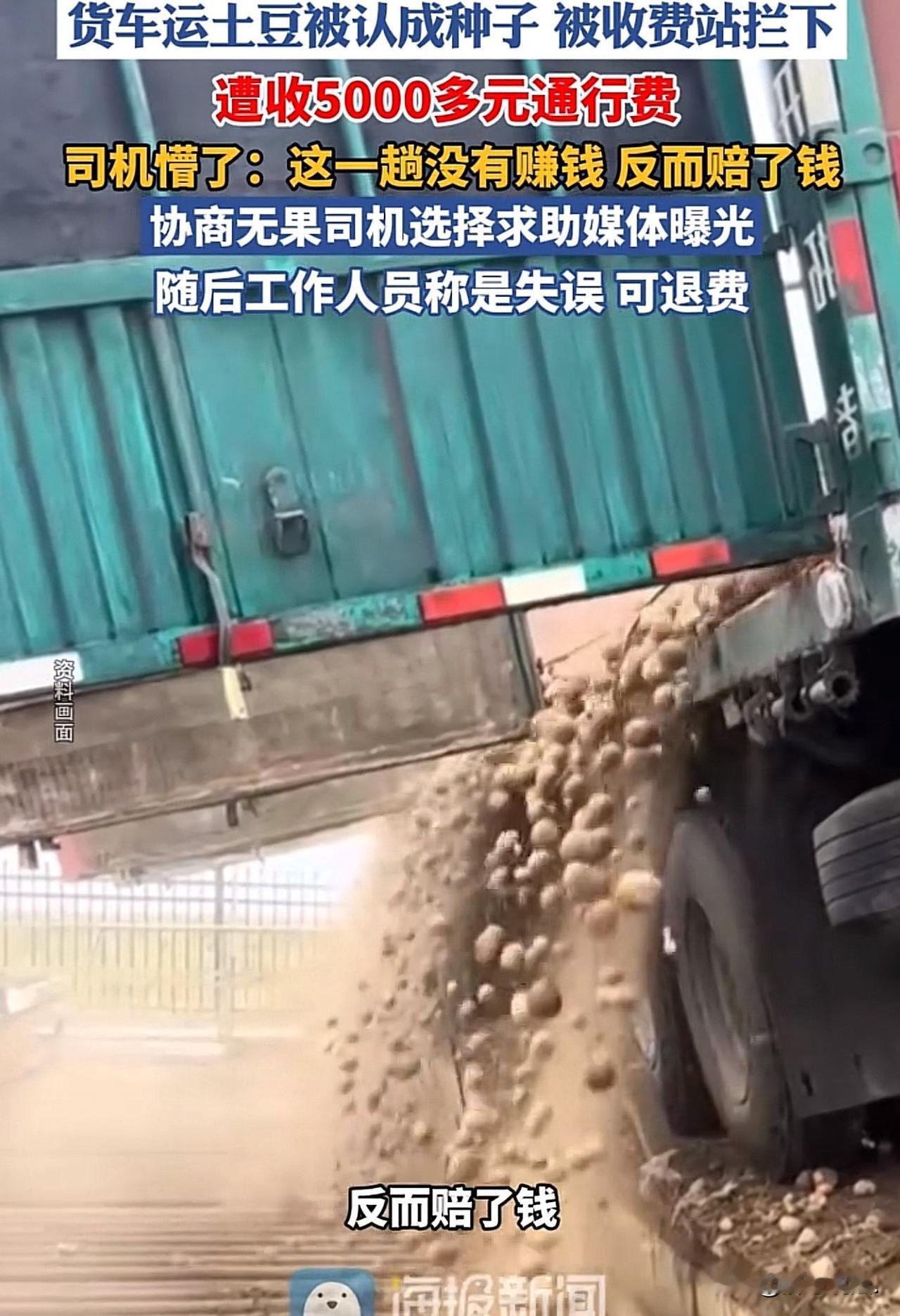 “难道一句失误就没事了？”陕西商洛，一货车司机从呼伦贝尔拉了35吨土豆，到达商洛