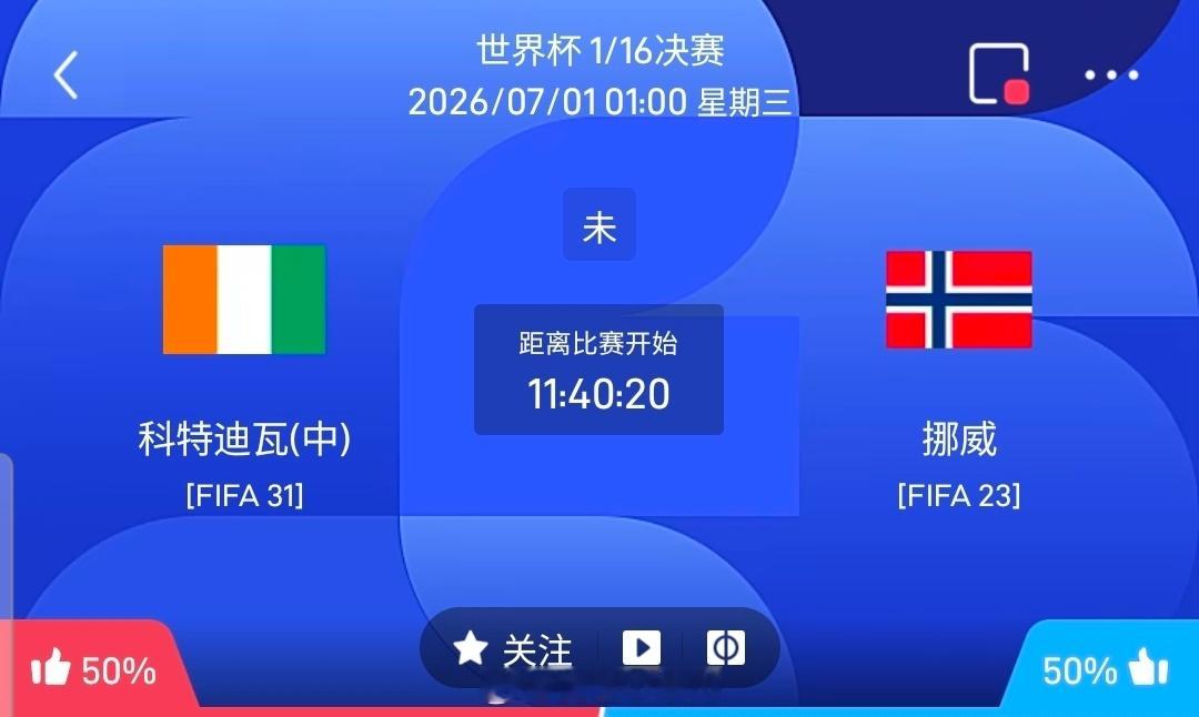 【足球】周二077世界杯方向：科特迪瓦vs挪威世界杯：科特迪瓦VS挪威时间：20