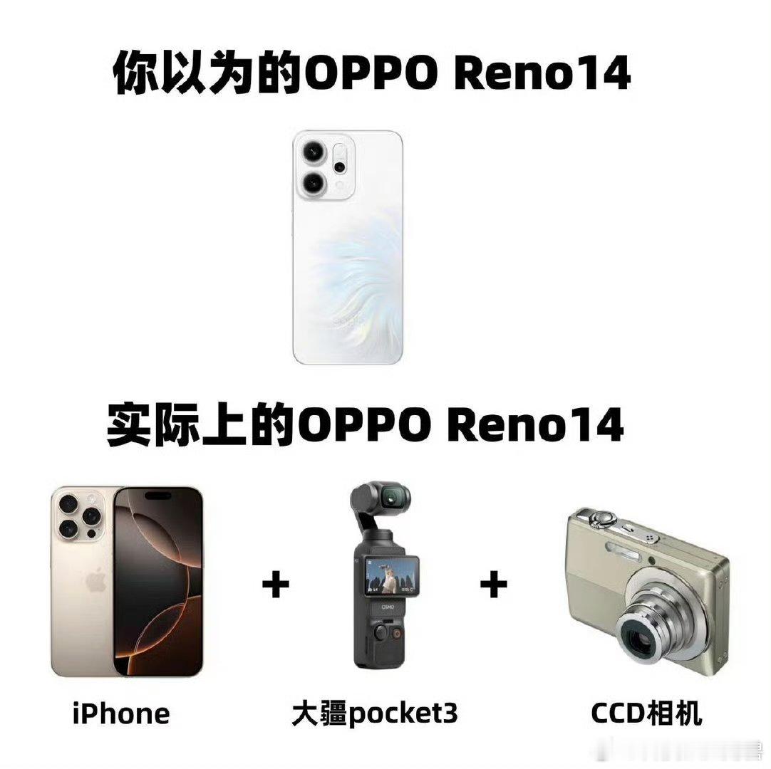 我靠OPPOReno14解决了出去旅游带好多部相机的困扰，以后出去游玩带一
