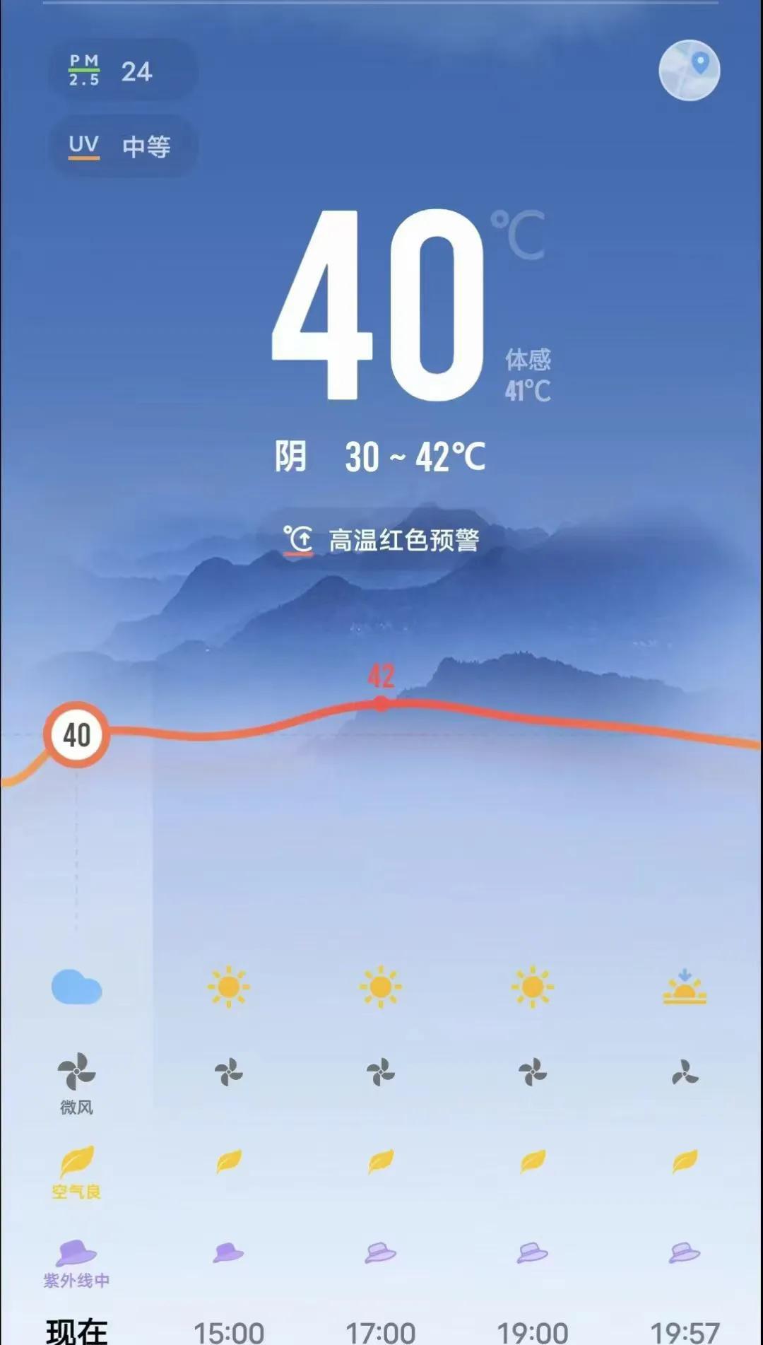 高温来袭，宝鸡这两天40度以，今天42度，热S人了。记得以前没这么高温度呀？是不