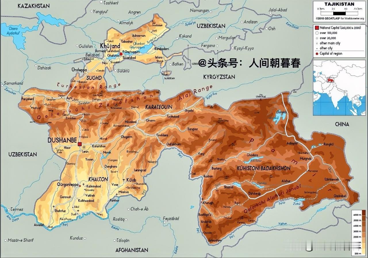 放眼整个中亚地区，塔吉克斯坦的地理条件可谓是十分恶劣。地理上，该国位于中亚东部，