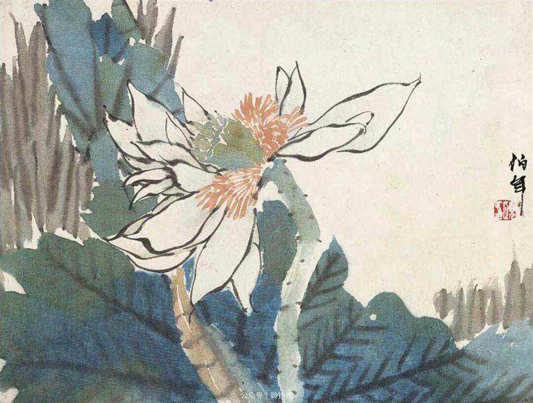 任伯年《花卉册》，纸本八开。此册为任伯年作品中较少见的纸本花卉册，且用纸略生，纯