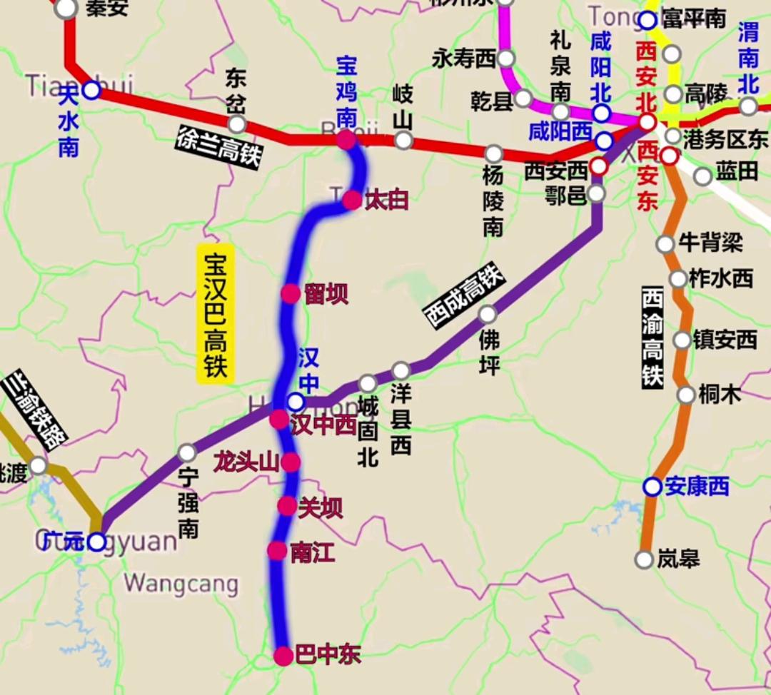 隔壁的兰渝新高铁存在很大变数，而宝汉巴城际铁路刚好可以填补空白，而且前期工作已经