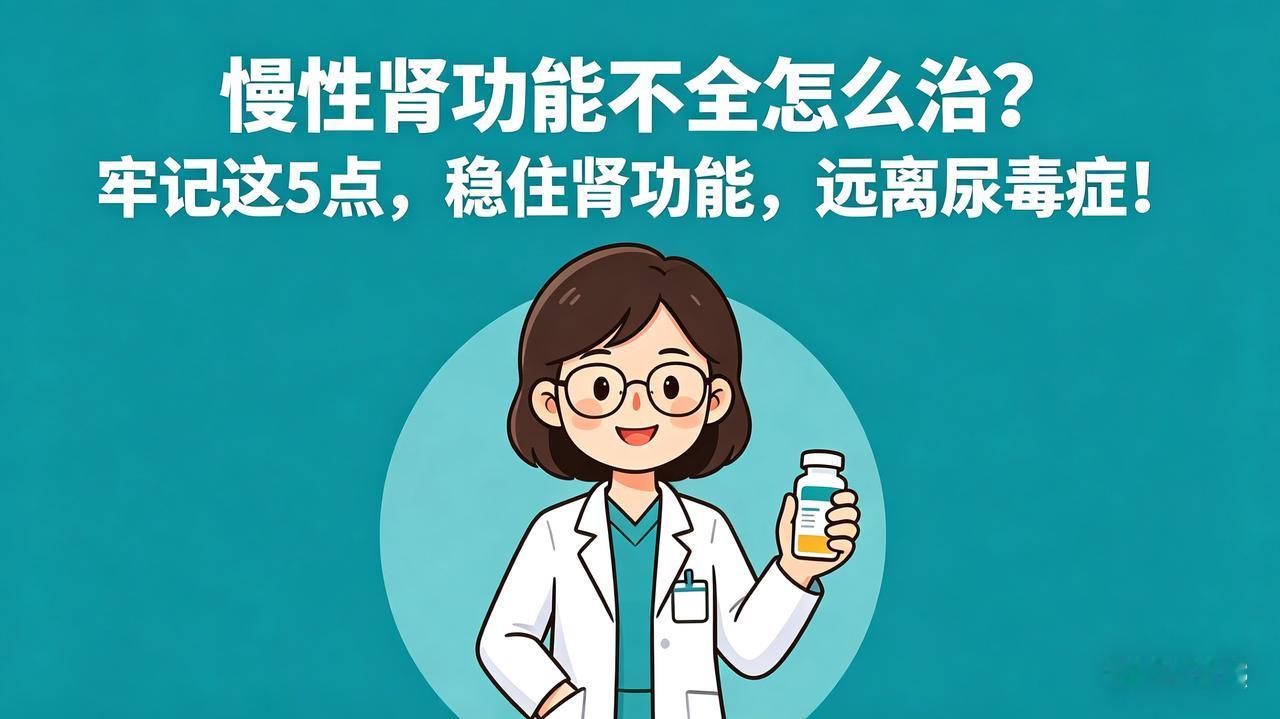 慢性肾功能不全要怎么治疗?慢性肾功能不全怎么治？牢记这5点，稳住肾功能，远离