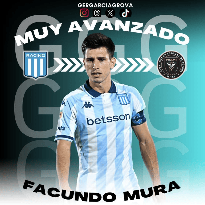 TyC: 阿根廷26岁边卫穆拉将免签加盟迈阿密国际, 顶替阿尔巴