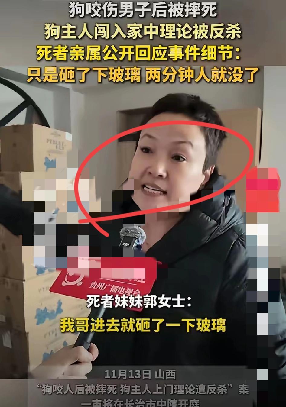 这女的纯属睁眼说瞎话！狗咬伤人事先，被摔死后，狗主人竟纠集9个人上门，破门而入就