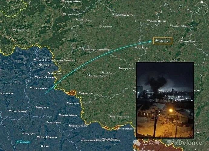 烽火问鼎计划乌克兰无人机刚刚又击中了位于俄罗斯叶列茨市的“能量”工厂，该厂距离