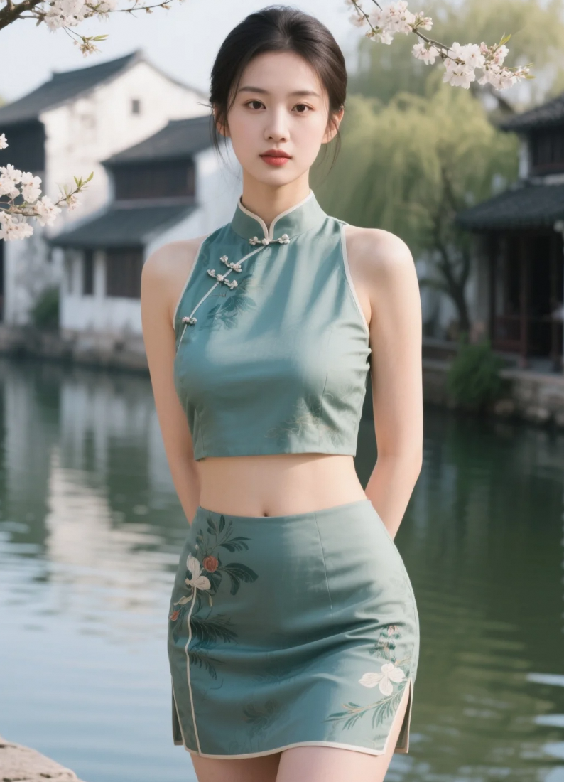 小桥流水人家，还有穿着旗袍的我
