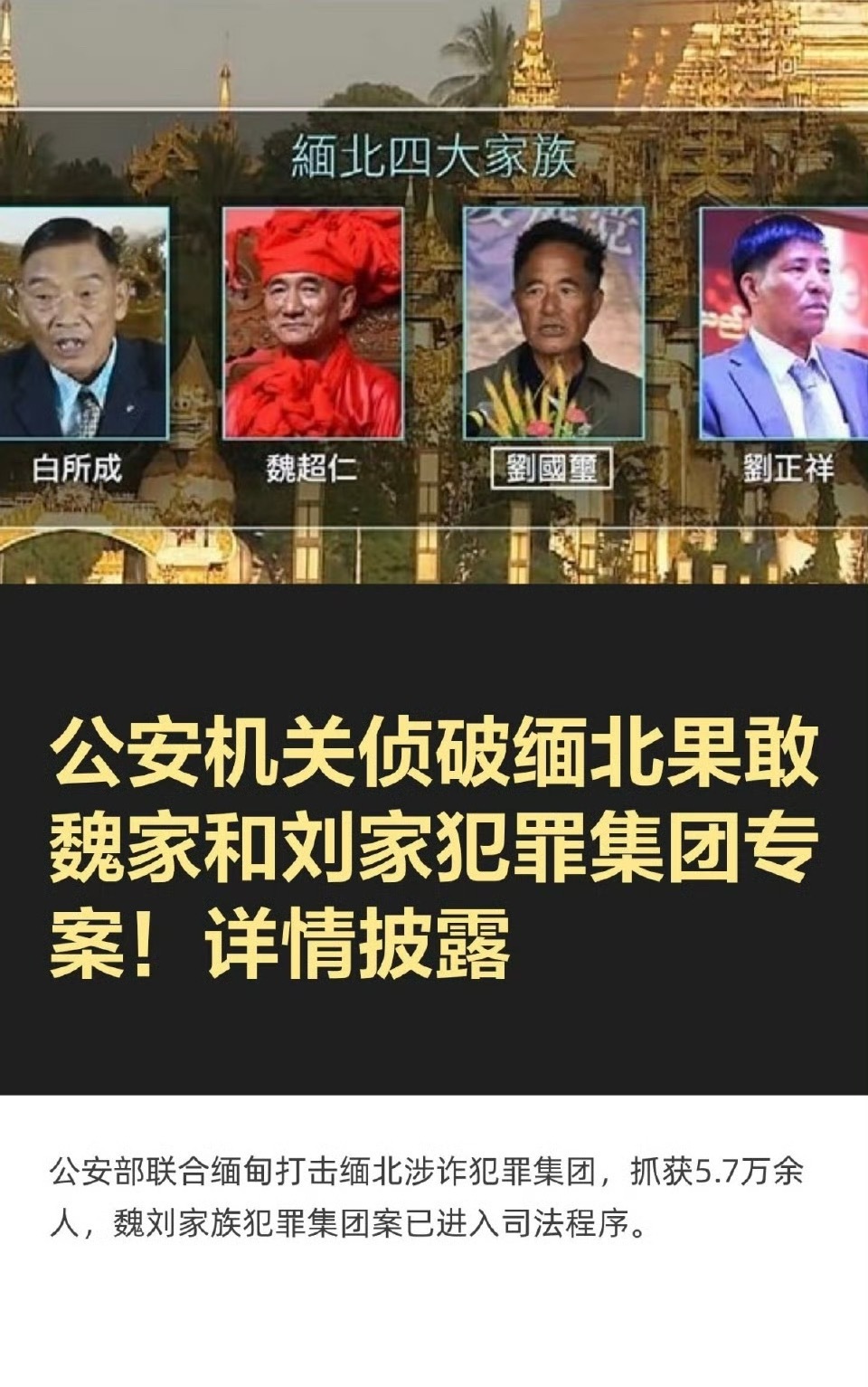 缅北电诈首富这四家祸～根都被全拿下了吧？参与的人员都不能放过。缅北刘家强迫女性吸