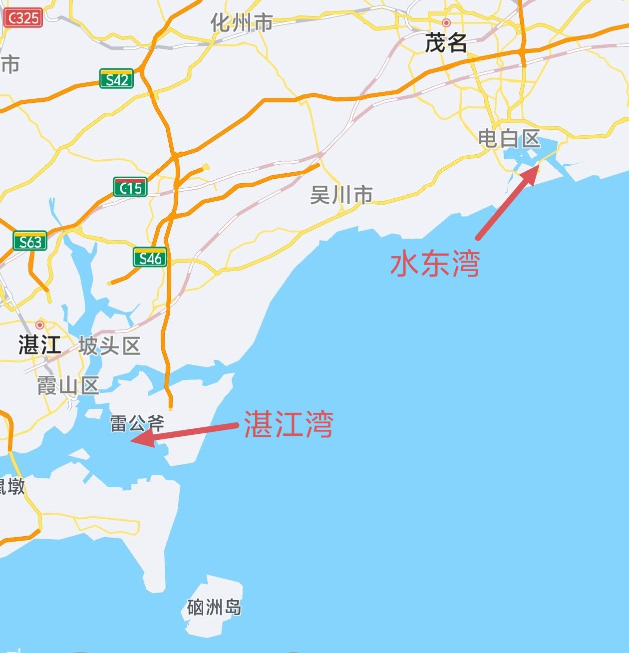 同样是粤西的两个海湾，水东湾为什么不能像湛江湾一样成为深水大港？这与两个湾内的