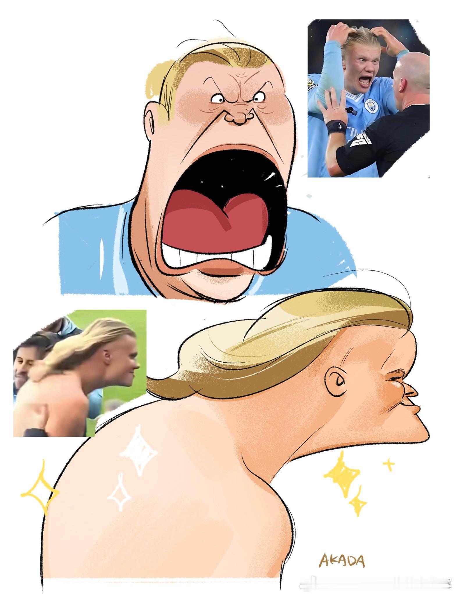 世界杯网友akada_maru给哈宝画的漫画，气质这一块