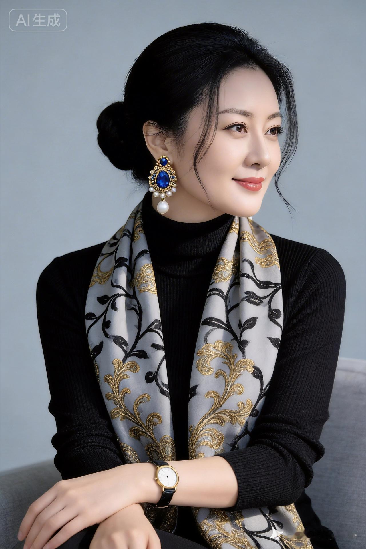 优雅气质，复古风尚，蓝宝石耳环，时尚穿搭