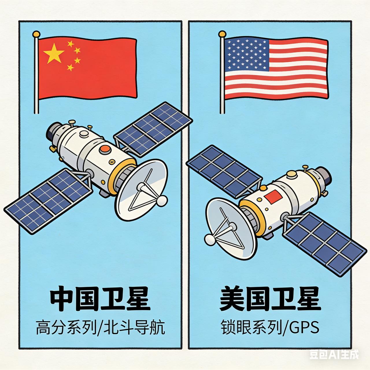 🛰️中美卫星差距中国和美国在卫星数量与功能上究竟存在多大差距？接下来进行系