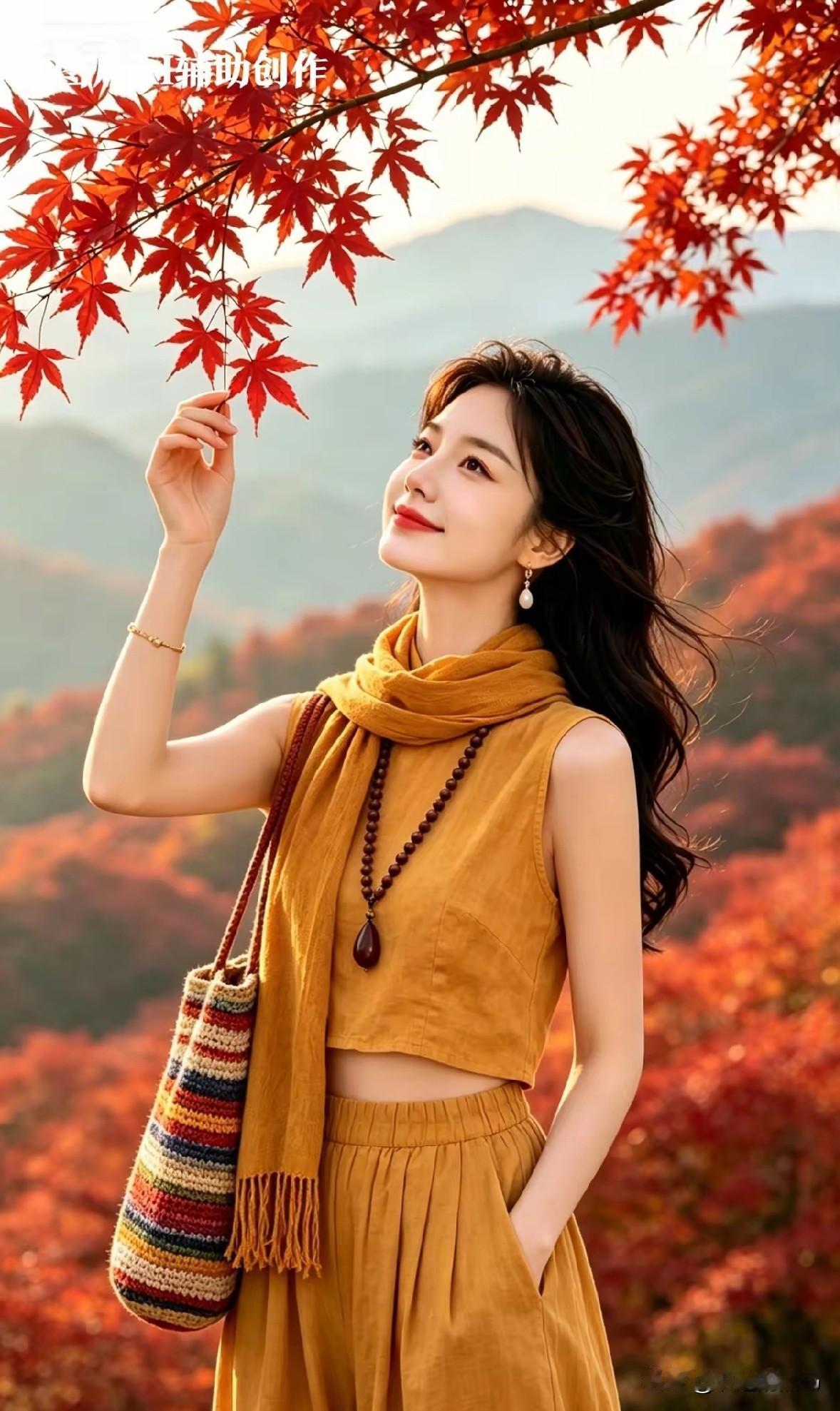 《点绛唇·枫径闲行》文/识途的黑马层岫凝丹，金风漫染秋山秀。艳枫盈袖