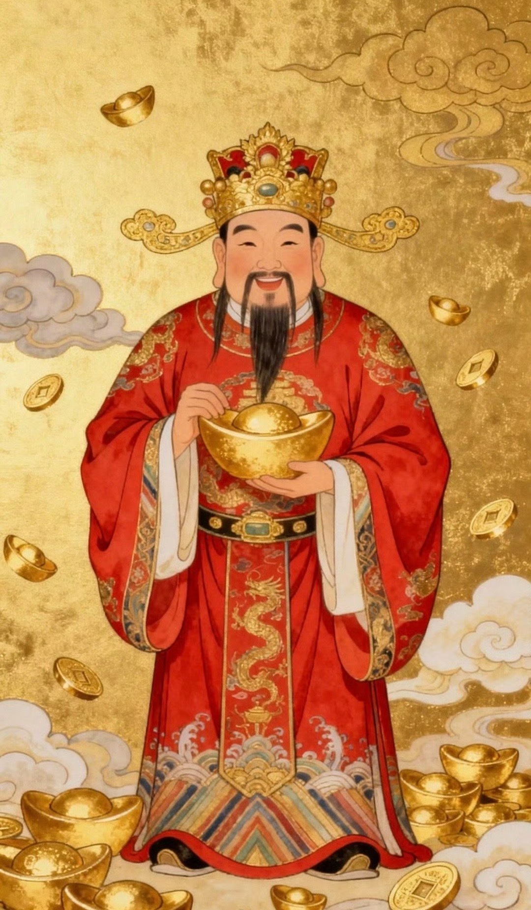 迎财神正月初五，开门迎财神啦！今天主打一个接财，不求一夜暴富的神话，就想踏踏实实