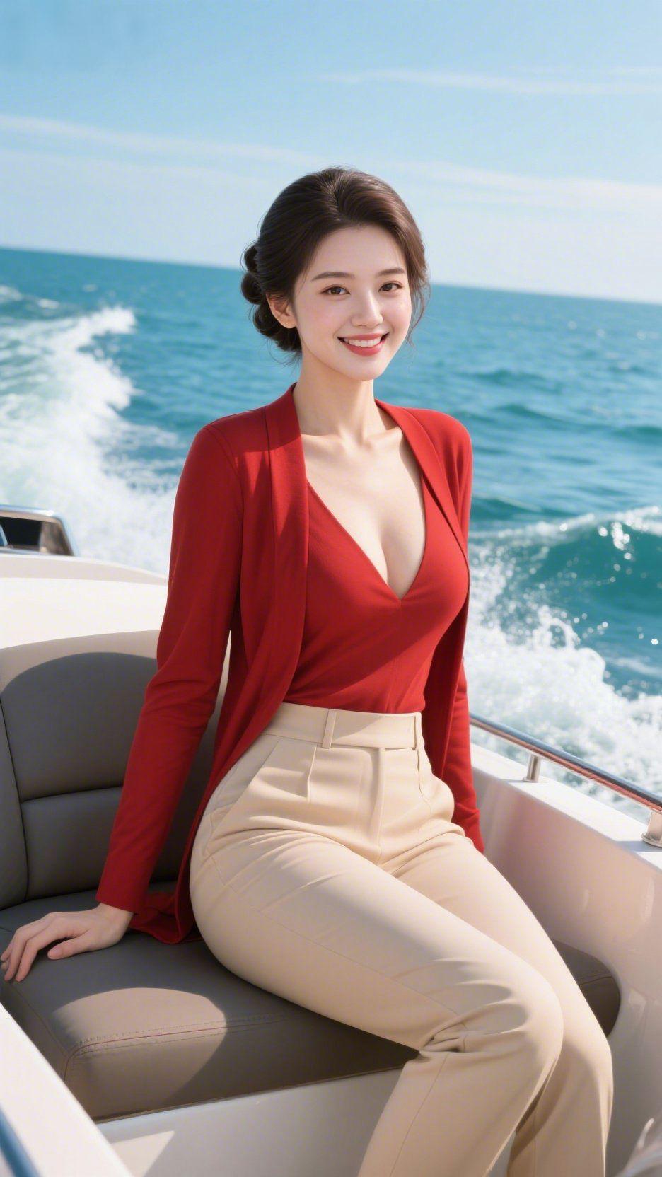 海风遇美好澄澈的碧海铺展向天际，咸润的海风裹着暖阳的温度，漫过船舷，轻拂发