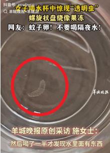 长见识了！7月7日云南大理，一女子半夜起床喝水时，却意外发现杯底有个“果冻”，并