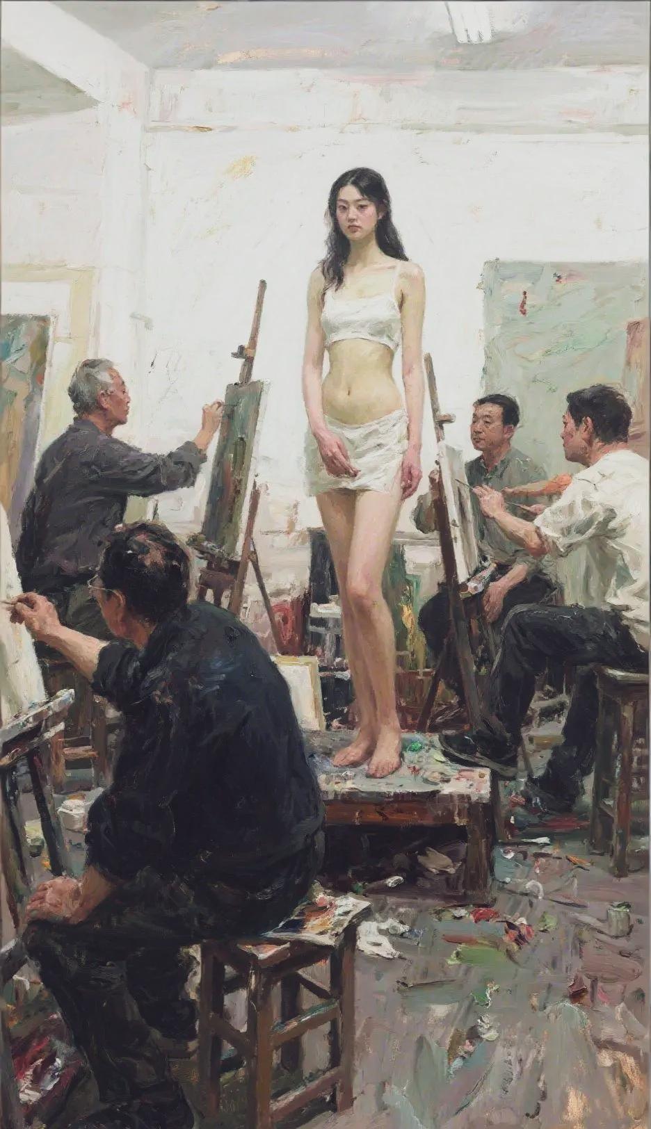 那时，改革开放了，画家们也有了人体模特…