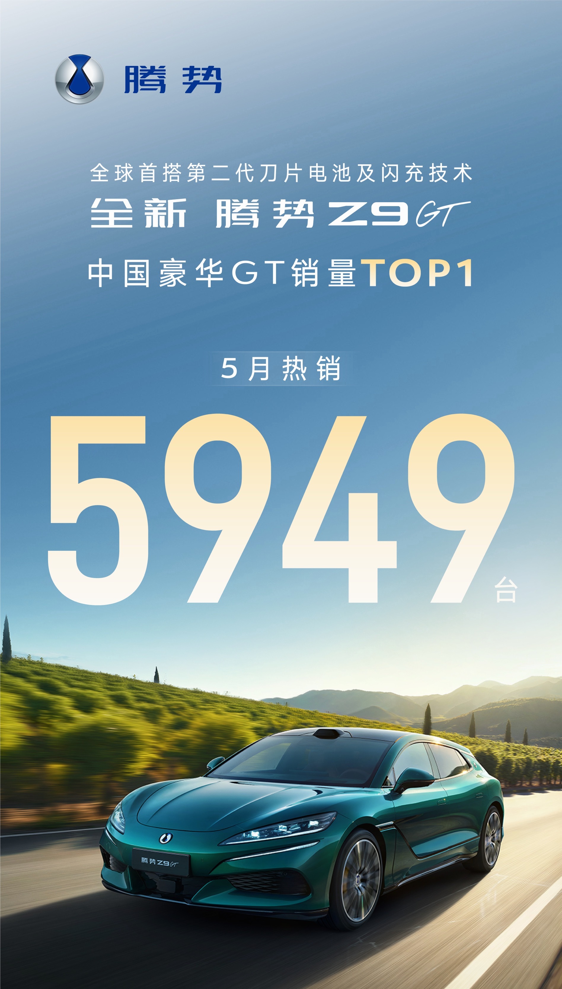 全新腾势Z9GT连续两月拿下中国豪华GT市场销冠，5月交付5949台！这个细分市