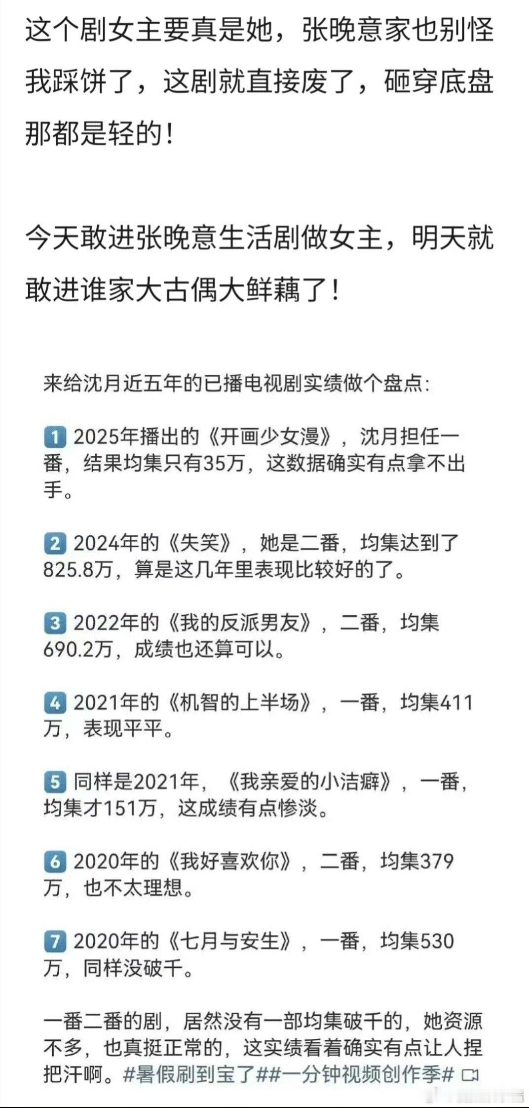沈月走下坡路是因为被市场淘汰了吗