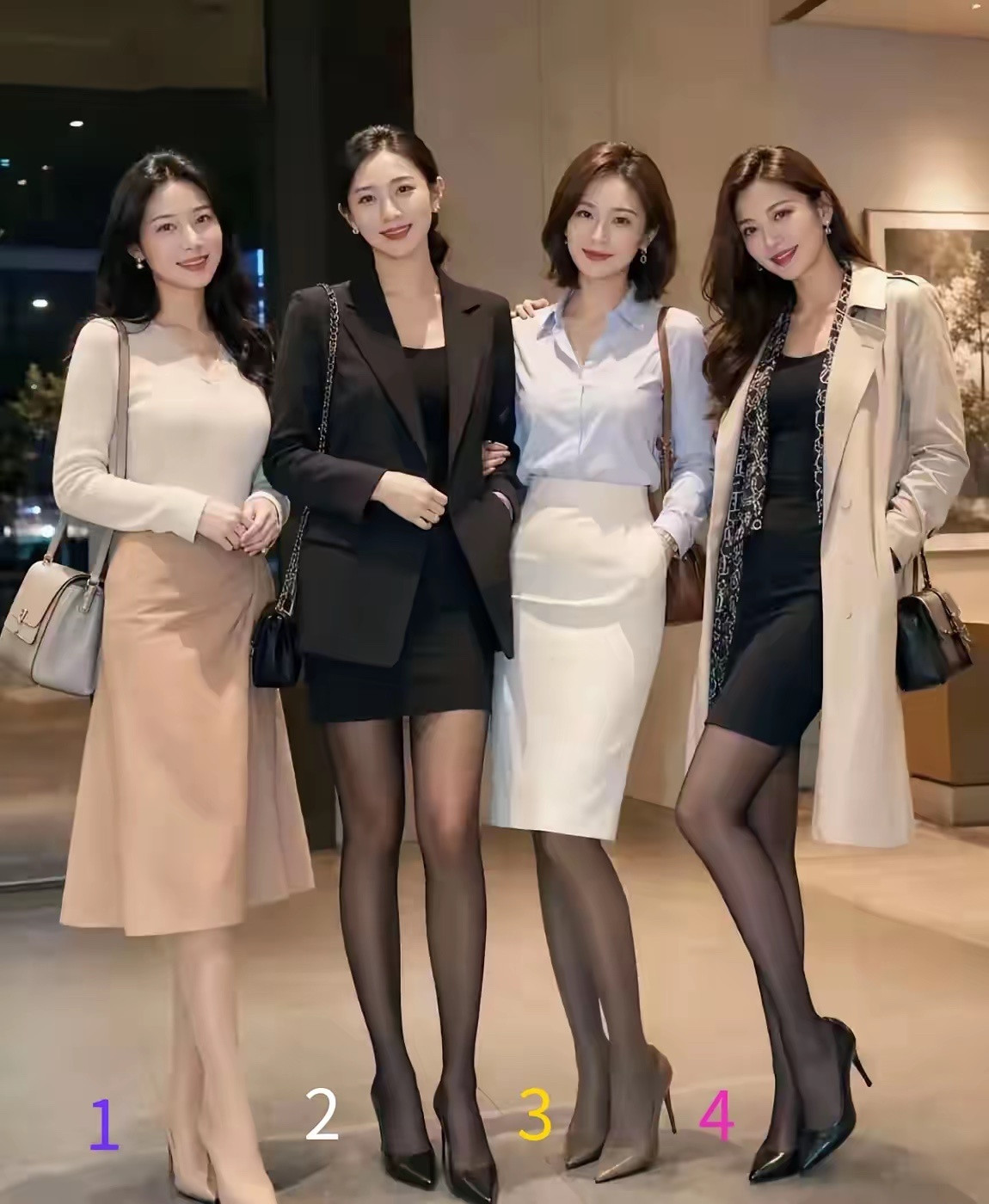 绝世美女同框，各有千秋！各有风情！四种职场美女风格温柔、飒爽、知性、优雅第一眼你