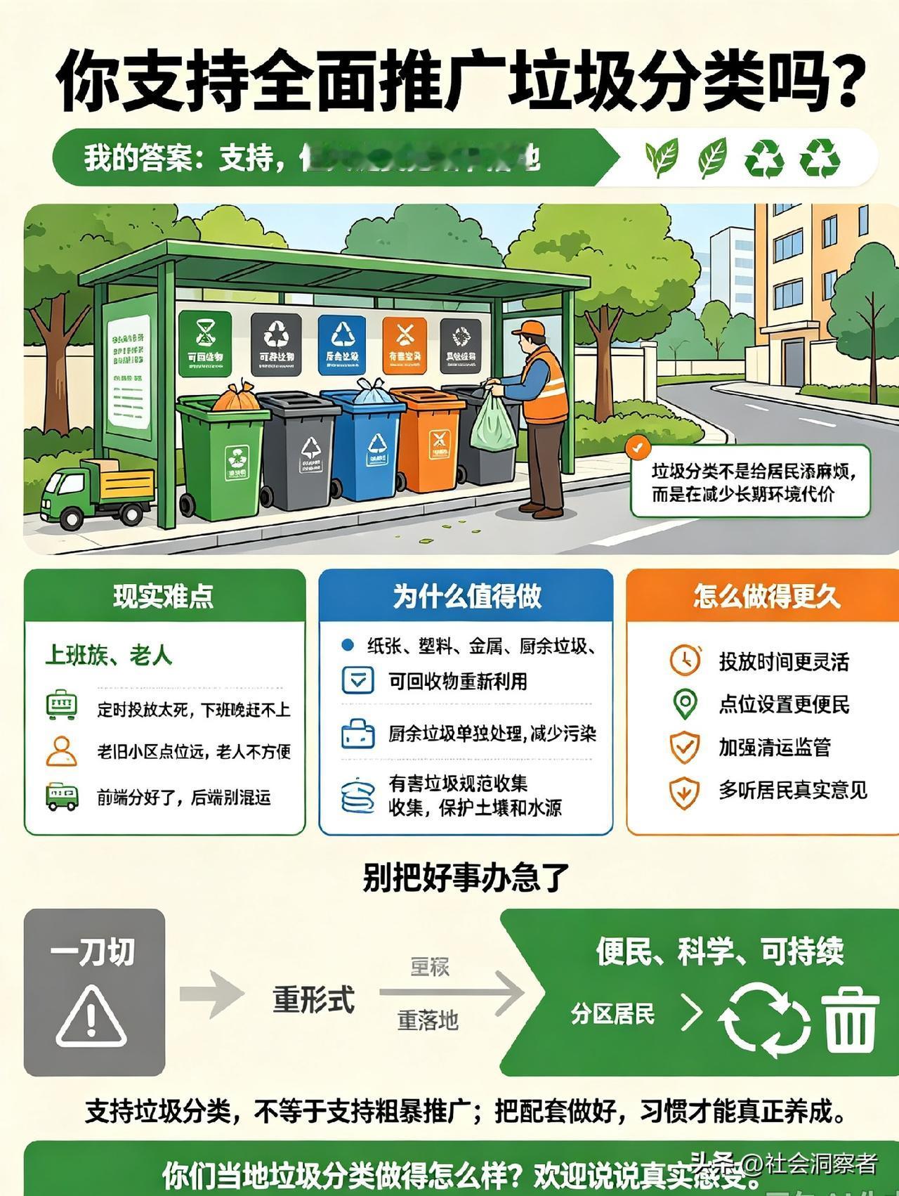 刷网上的讨论看得出来，这件事一直都有不同的声音。有很多网友真心看好垃圾分类带来的
