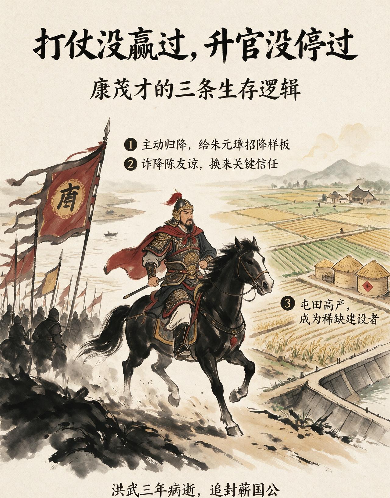 打仗没赢过，升官没停过——这个“常败将军”凭什么？元末明初，能打仗的人一抓一