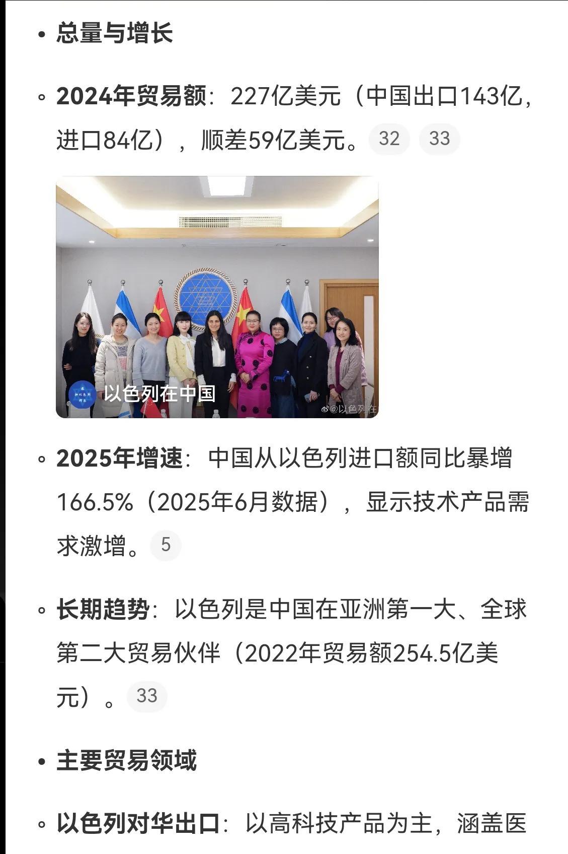 【拥抱文明与发展合作】中国与以色列经贸合作持续深化，2025年五月，中以贸易额创
