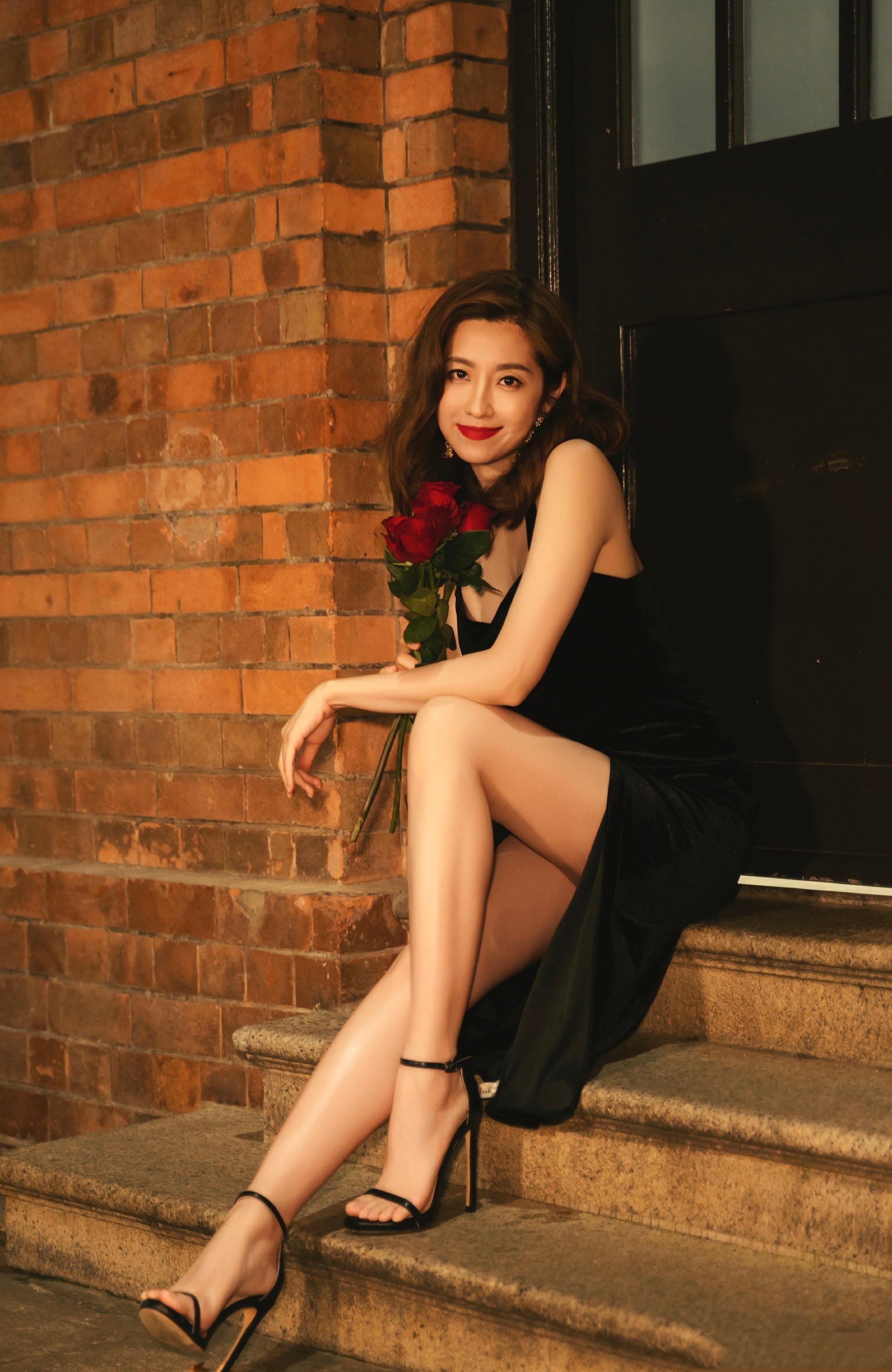 陈自瑶，秋日八月，条纹吊带，甜酷自在​​​