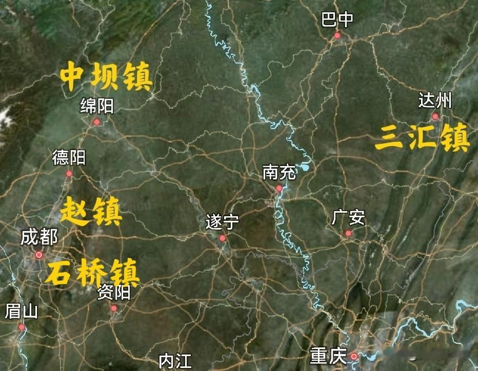 四川古代曾有四大经济重镇，分布在川北川东等区域。第一个是金堂县的县城赵镇，在沱江