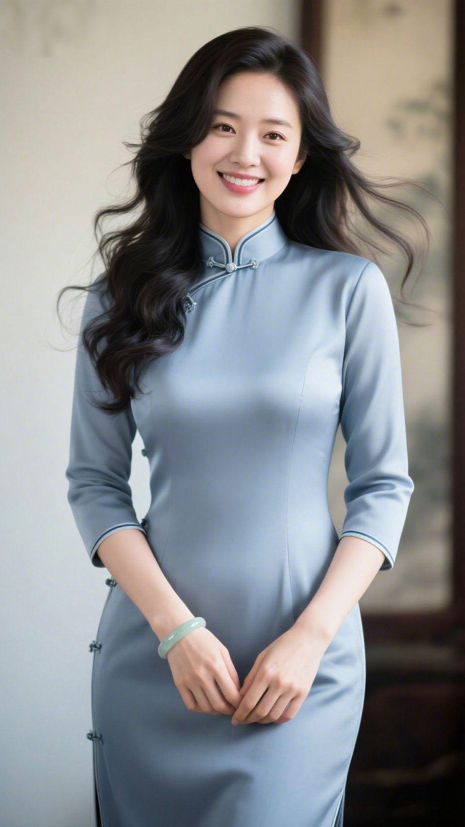 标题：雨润青禾雨丝轻斜，温柔洒落田间，青禾在甘霖中舒展腰肢，嫩绿的叶片缀满