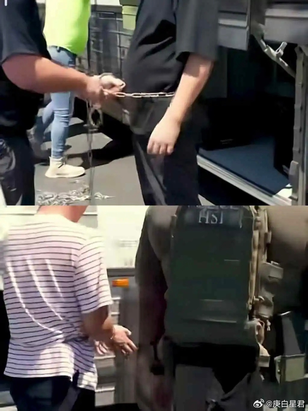 承诺投资美国5000亿后，韩国人却被戴上了手铐脚镣上图这位被美国警察戴上手铐脚