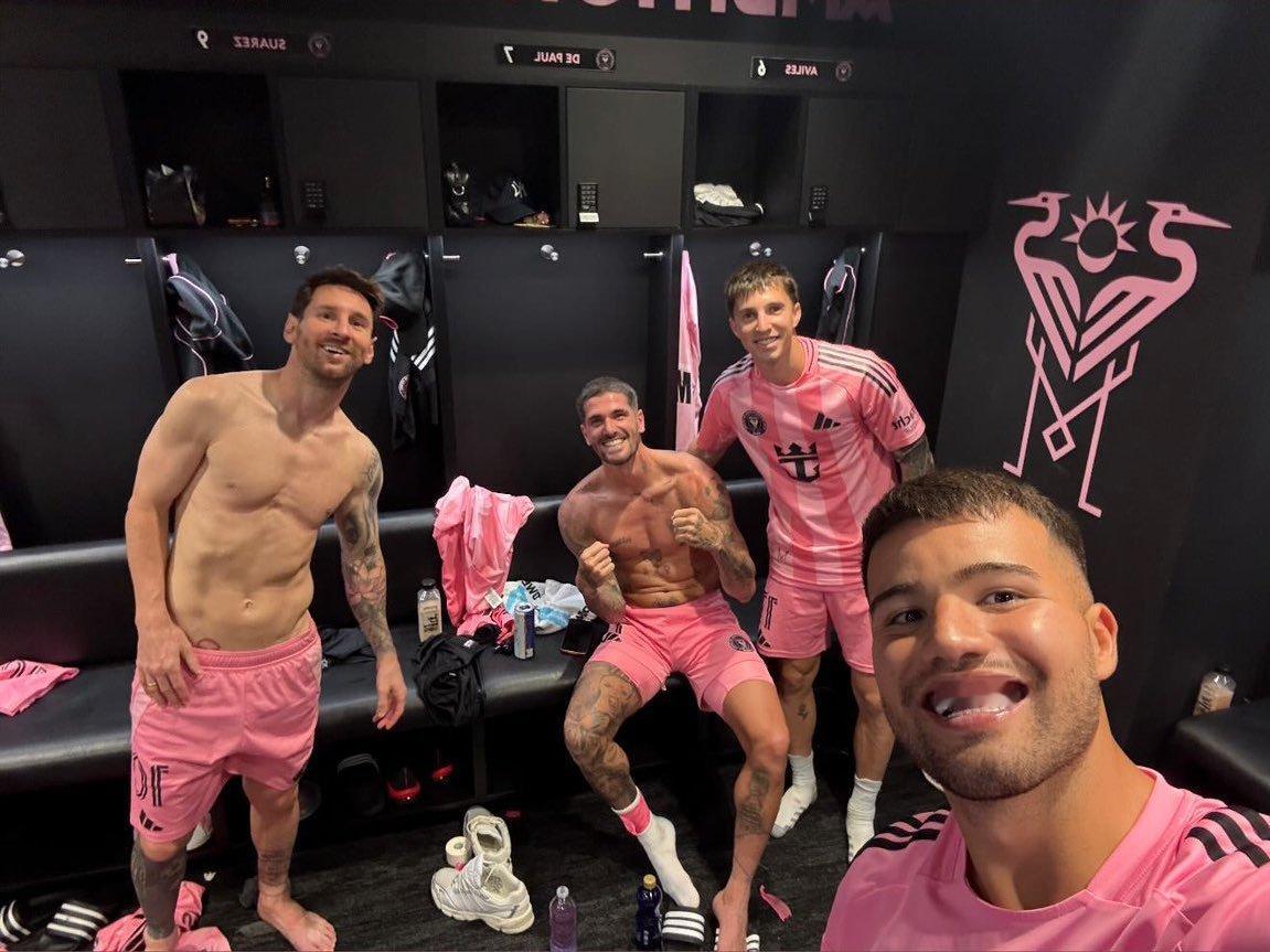 赛后更衣室！迈阿密国际晋级总决赛迈阿密国际晋级总决赛梅西