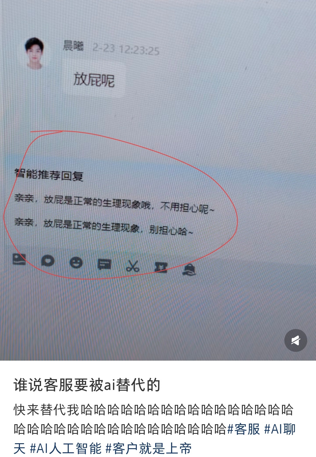 哈哈哈ai客服就负责气死客人
