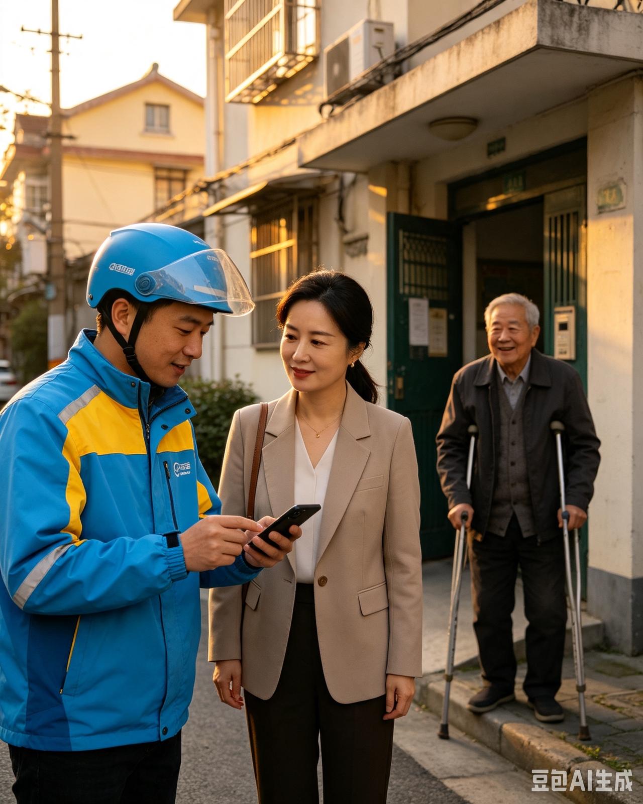 上海有个开奥迪的女白领，点了份35块的外卖，转给了外卖员335块钱。外卖员阿强一