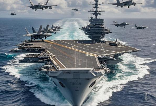 美军向伊朗调集重兵，中方平淡回应，伊朗只剩唯一的选择美军双航母合围伊朗，F3