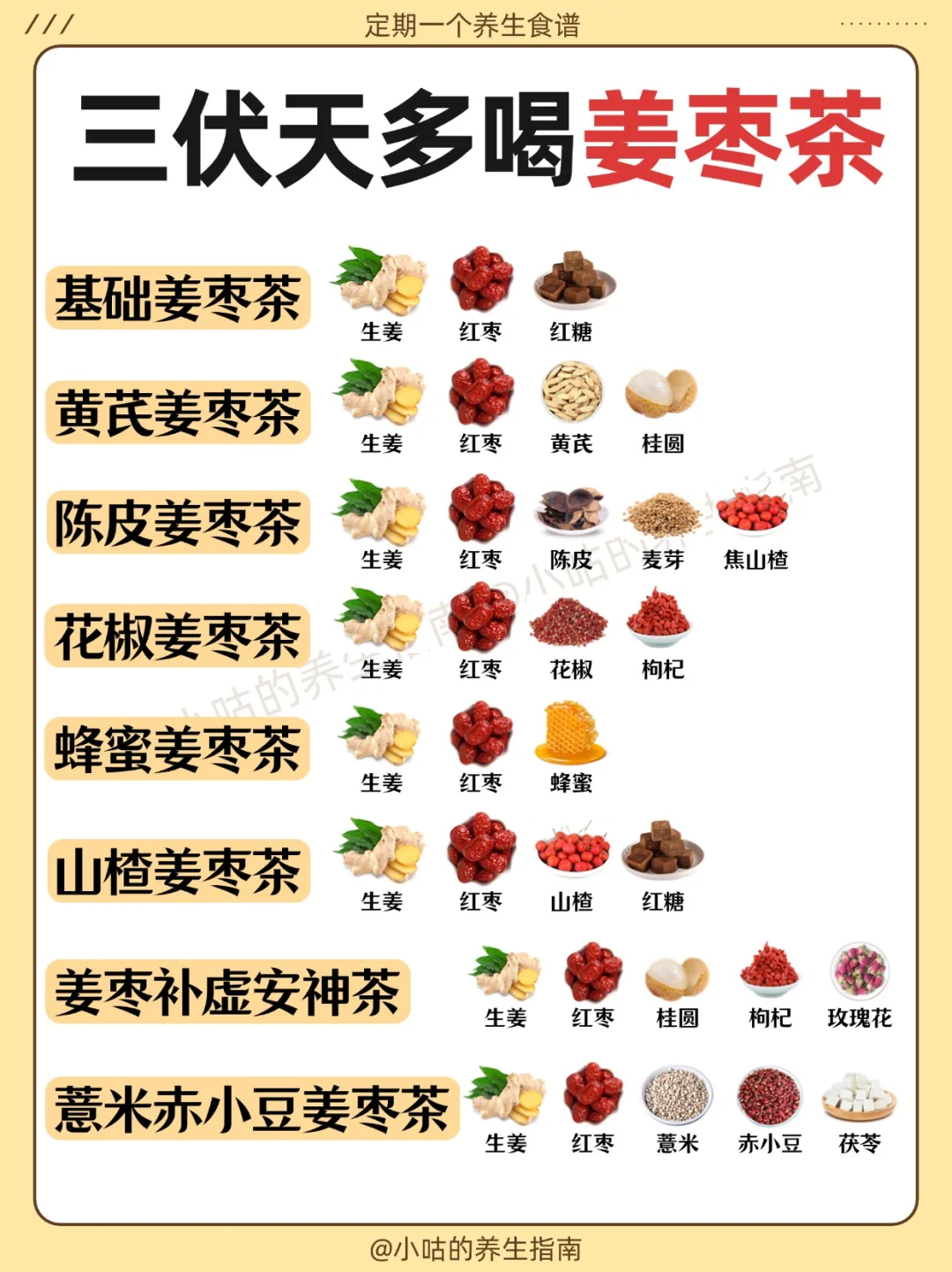 妈呀，原来三伏天要喝姜枣茶！❗️