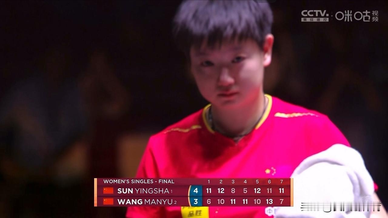 孙颖莎哭是委屈的哭[哭哭][哭哭]看到她用毛巾擦泪，这一幕真的很让人动容！今晚的