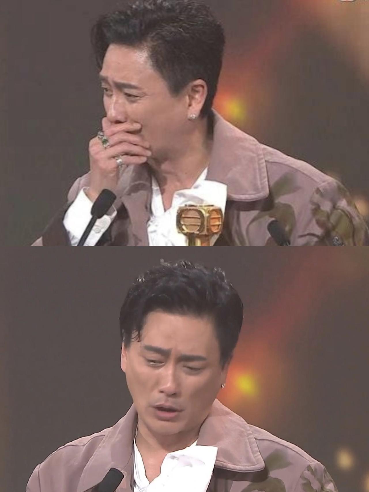 第一次看到黄宗泽哭成这样！入行27年终于拿到TVB最佳男主角，第一次获得视帝