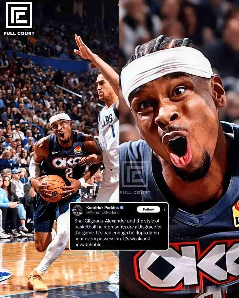 NBA球员帕金斯最近开炮了。他直接在社交媒体上说，雷霆队的当家球星亚历山大打球是