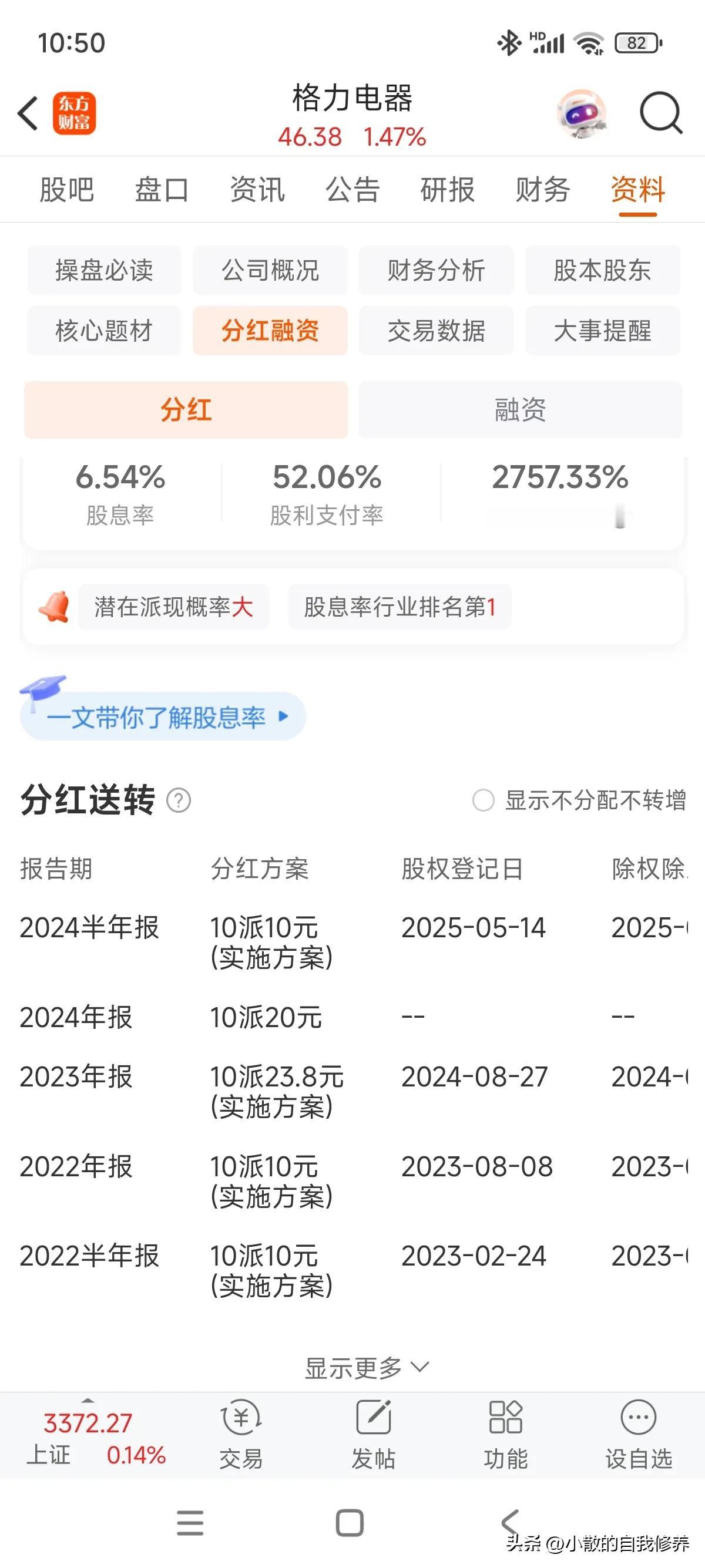 中期每股发放一元股息的除权马上填权[呲牙笑]！那些所谓分红是分自己的钱的，持有6年