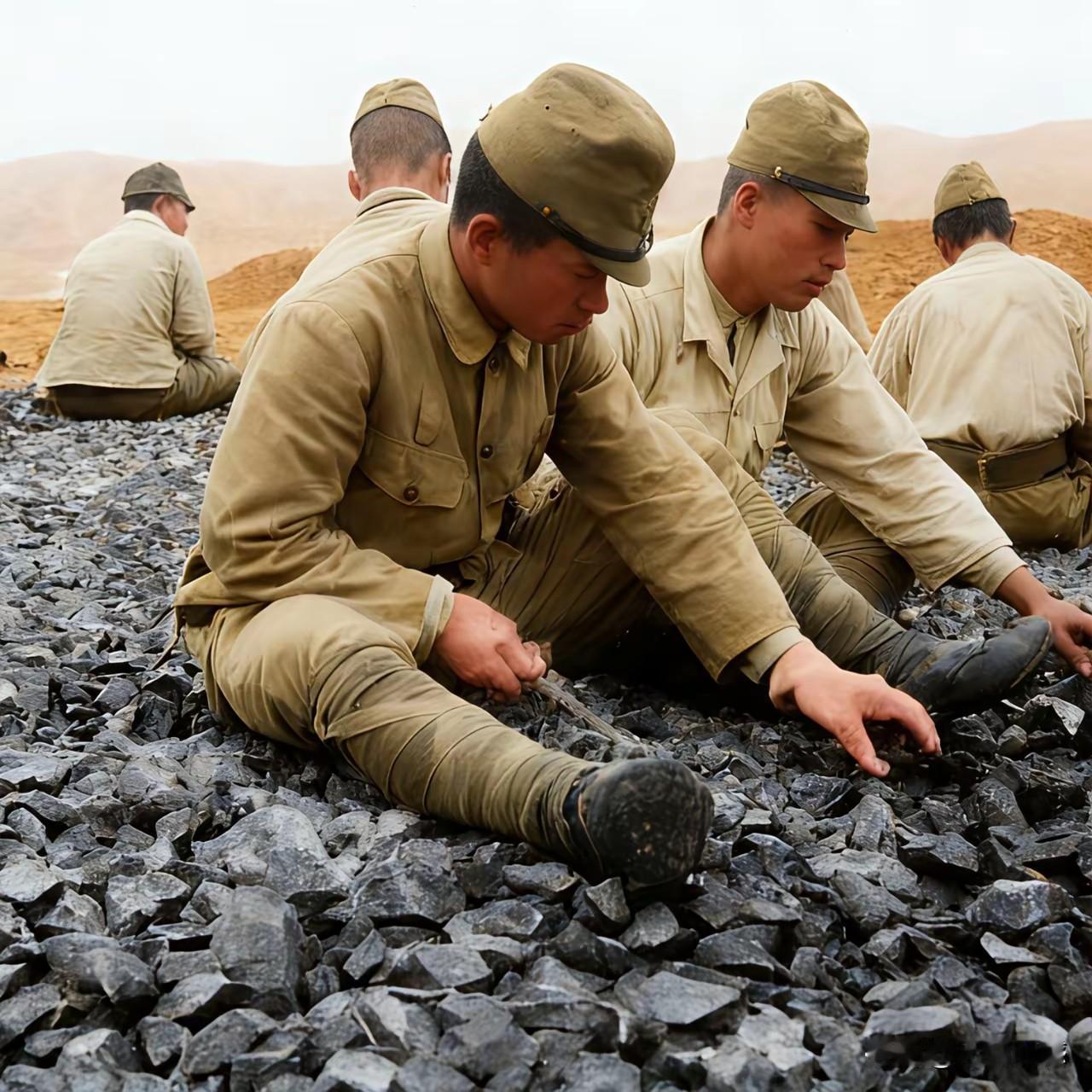 日本鬼子1945年战败投降之后，有一部分日本鬼子也力所能及的参加了一些劳动，这是