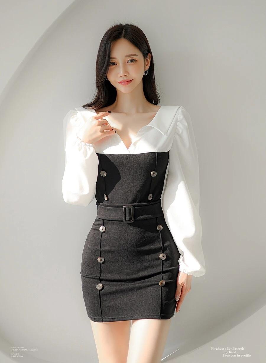 孙允珠-黑裙搭配白衬衫，简约而不失时尚！分享一下你的穿搭分享每日的感悟怎样穿