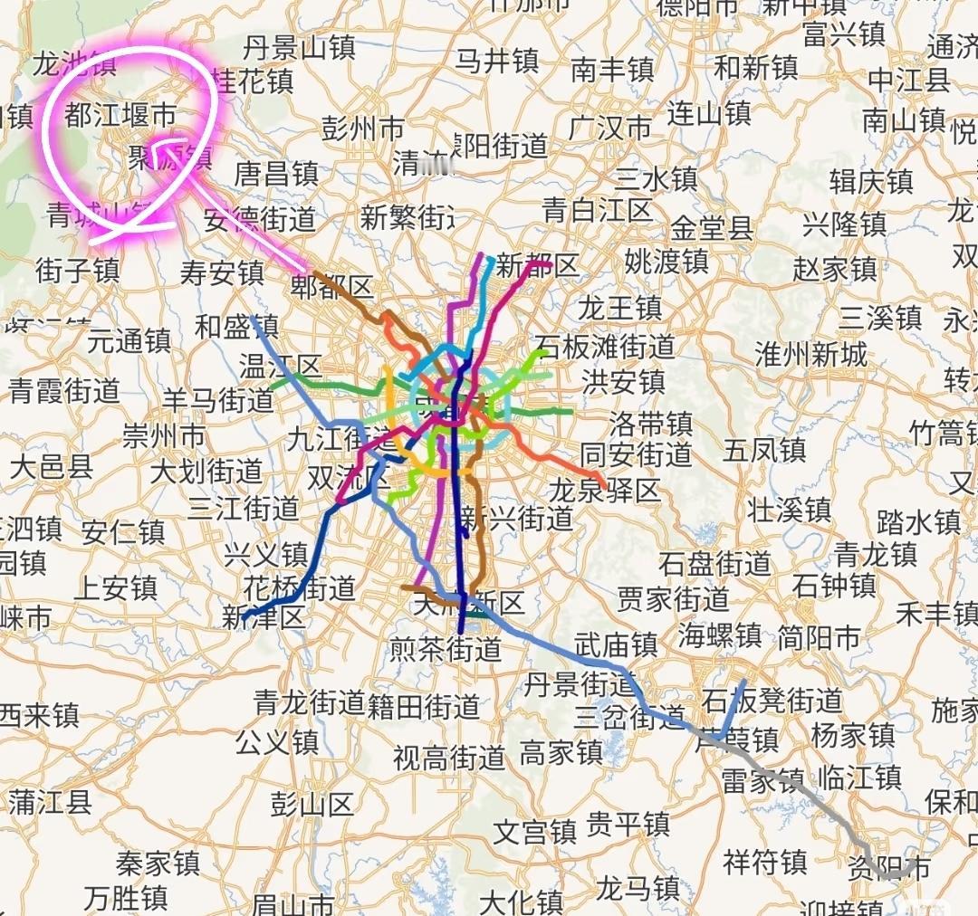 成都地铁为什么不能直接修到都江堰？[捂脸哭][捂脸哭]