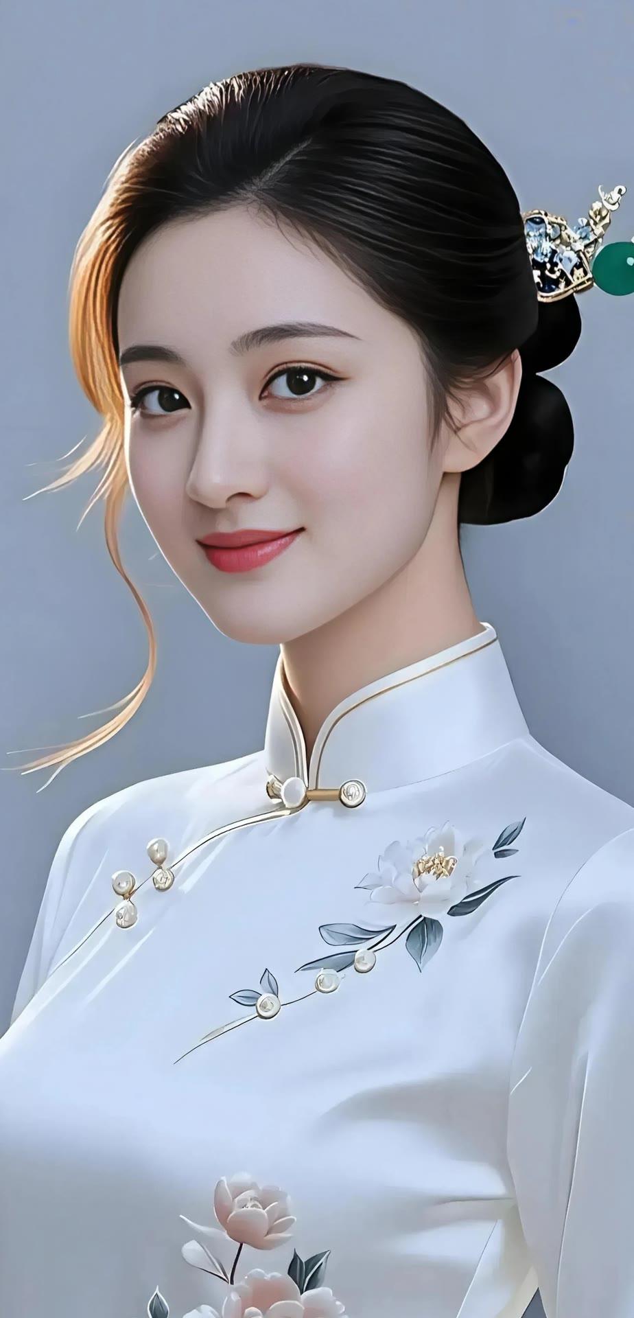 温婉古典，白衣如雪，花枝招展，古风美人。