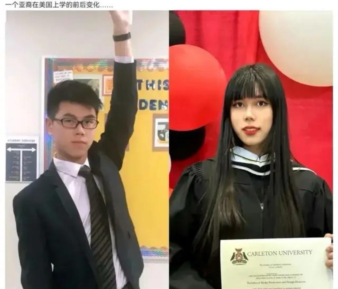 你没看错这是同一个人在美留学的前后变化
