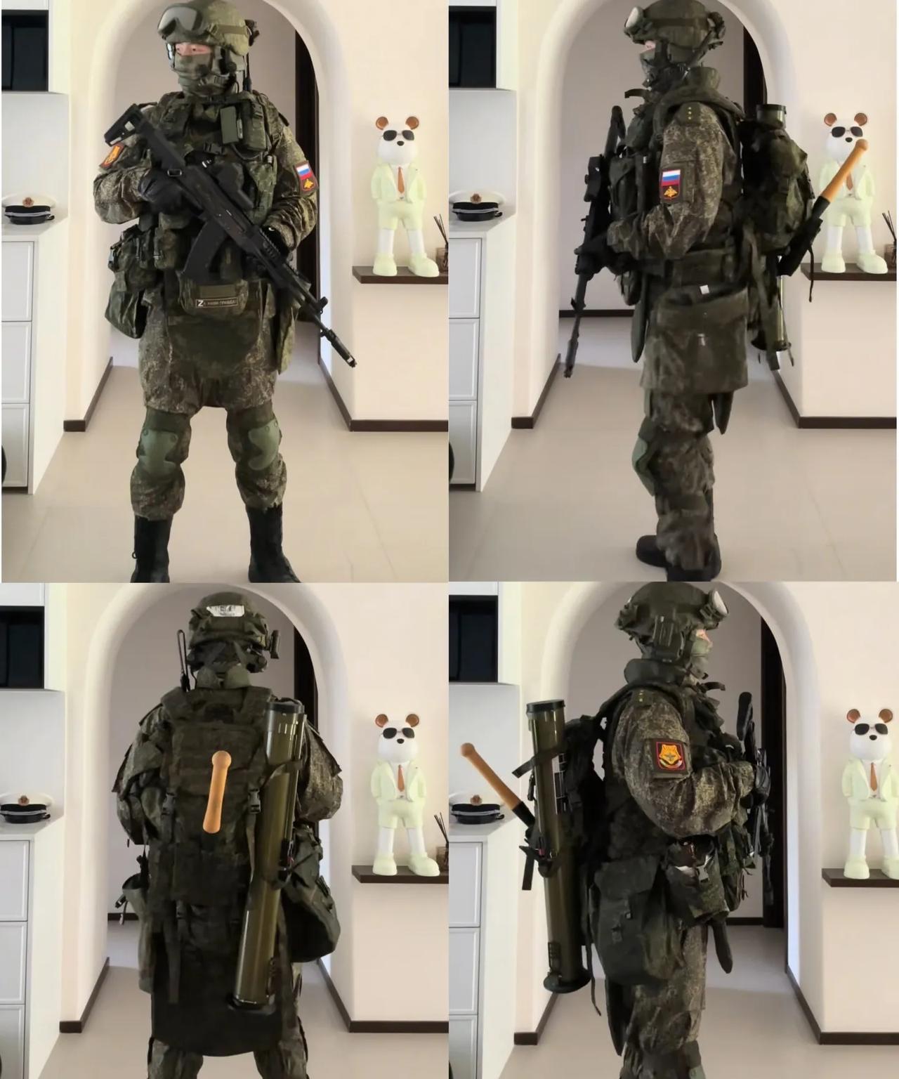 这是俄罗斯现役步兵单兵全套基本装备展示，主战装备是AK-12突击步枪和RPG-2