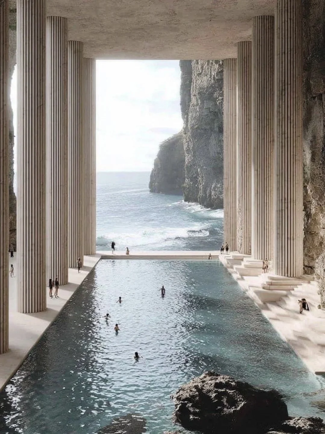 “悬崖上的神秘古老度假酒店”