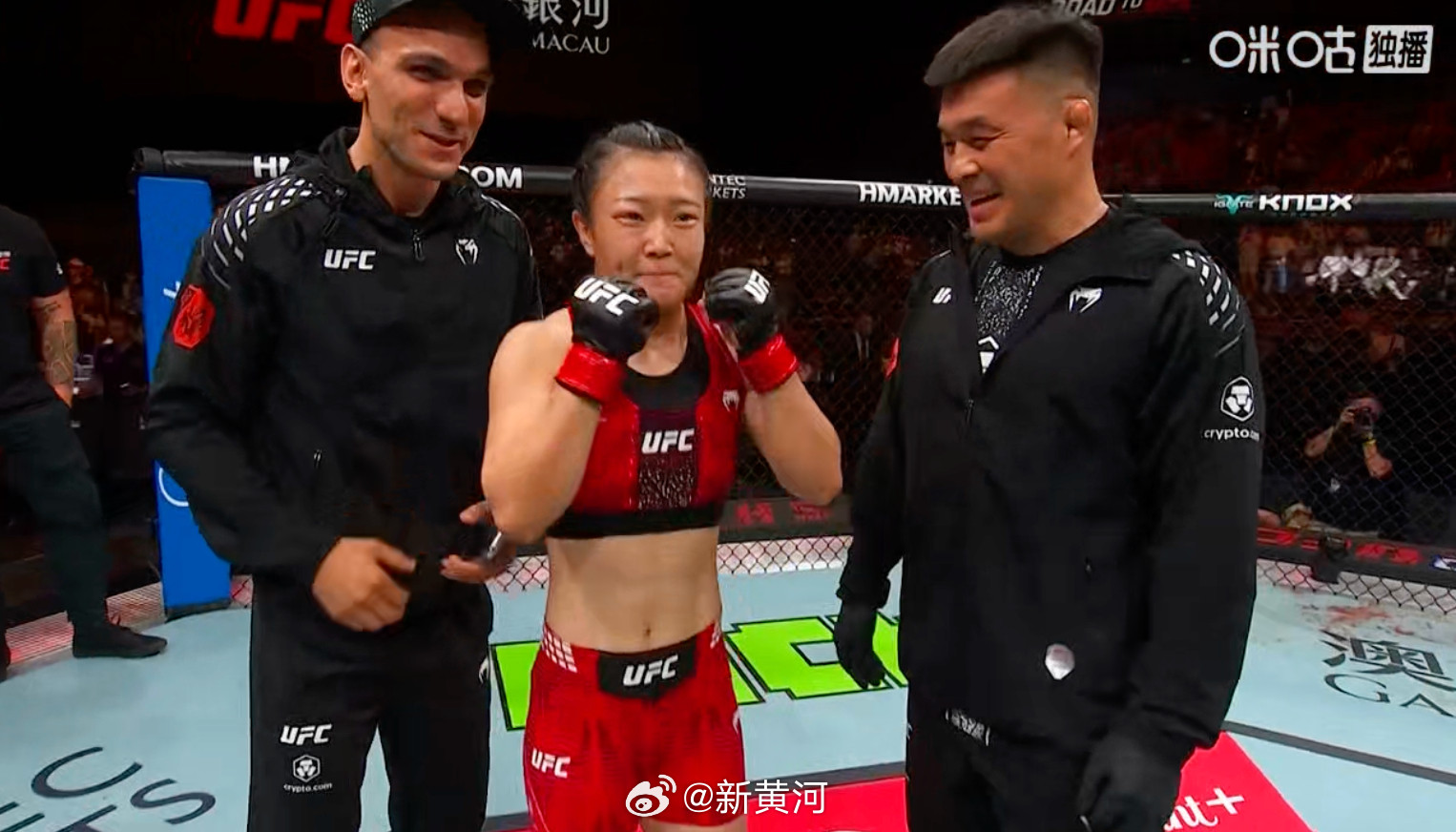 【#格斗女中医回应获UFC首胜#】UFC精英之路女子草量级特别主赛，开场主动出击
